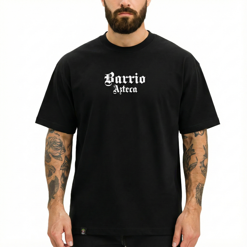 Playera oversize negra Barrio Azteca