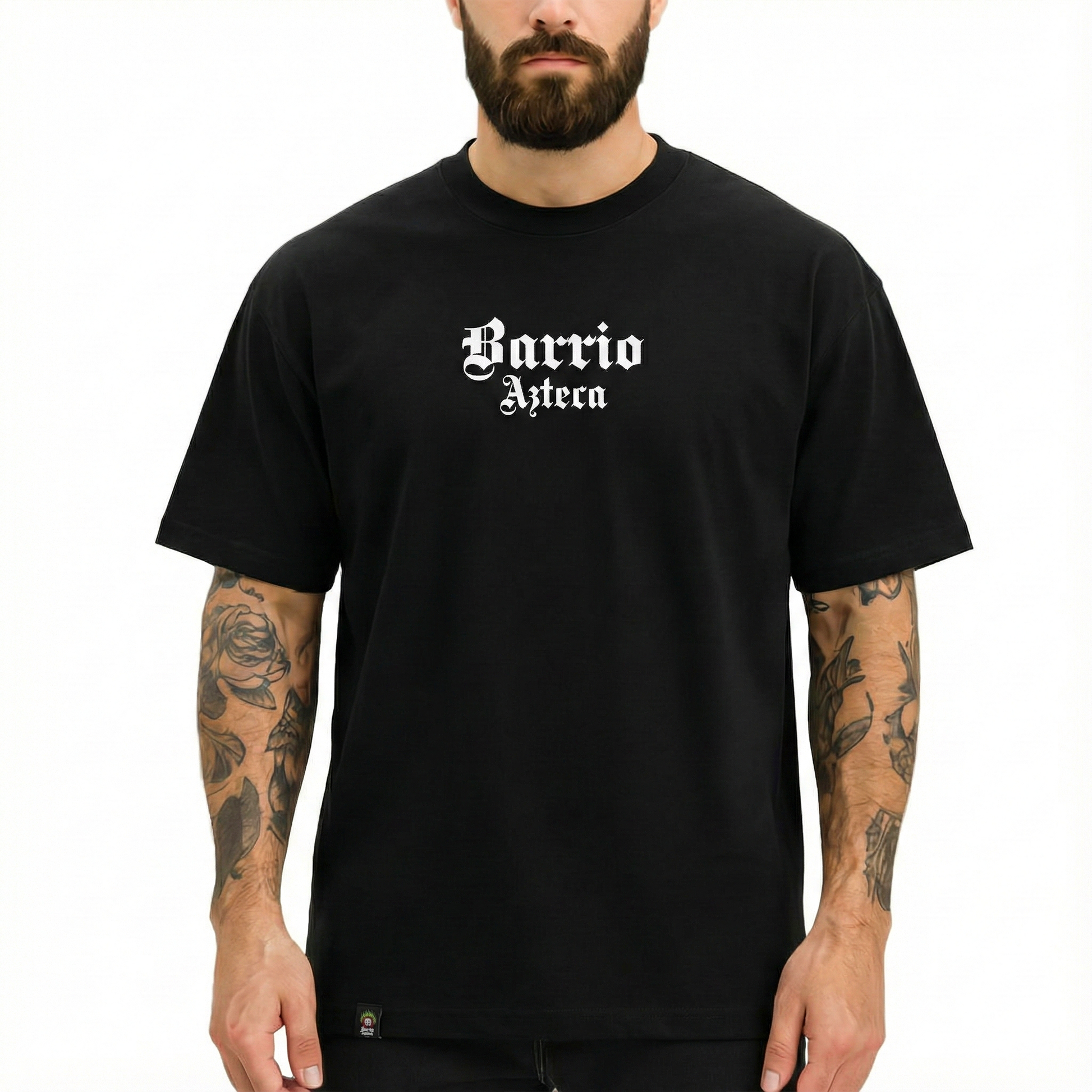 Playera oversize negra Barrio Azteca