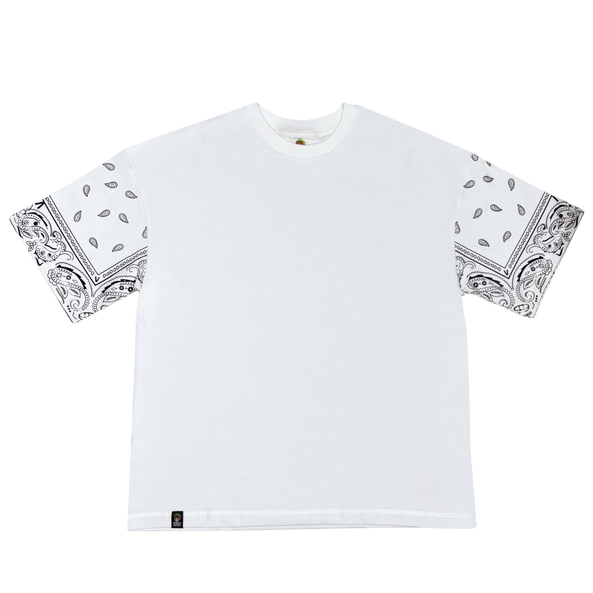 Playera oversize blanca con mangas bandana