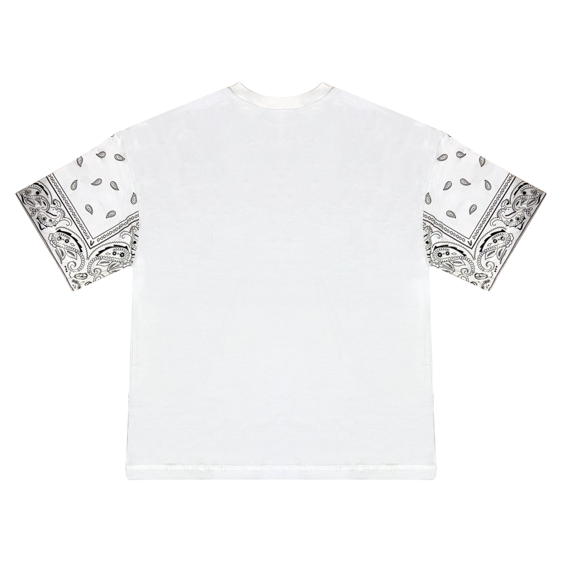 Playera oversize blanca con mangas bandana