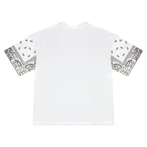 Playera oversize blanca con mangas bandana