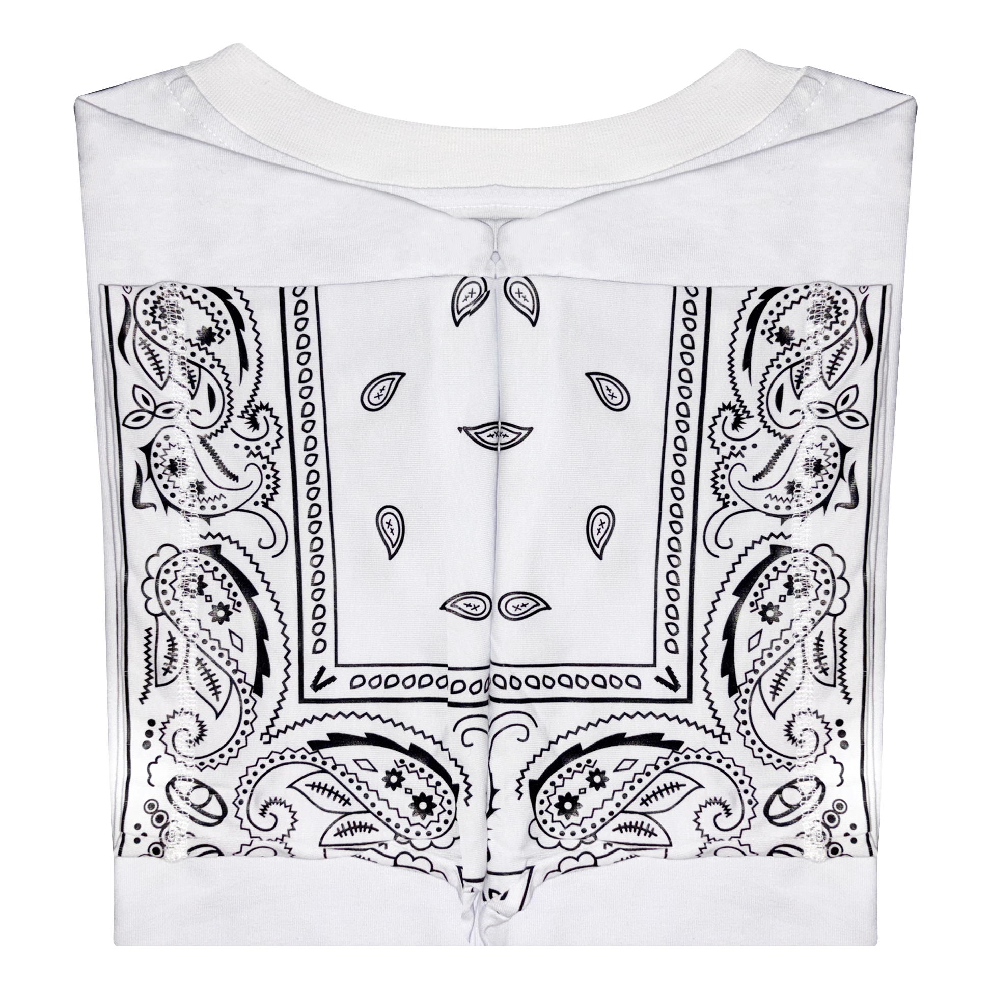 Playera oversize blanca con mangas bandana