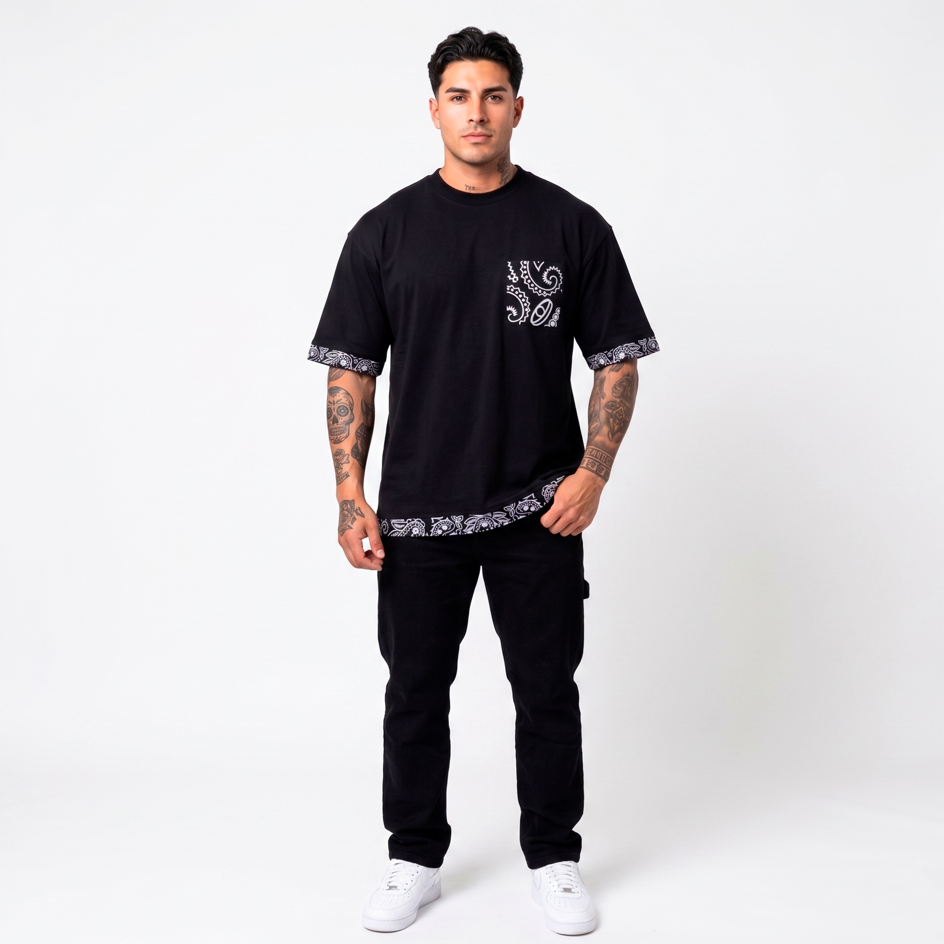 Playera Oversize Premium | Estilo Bandana con Bolsillo Frontal