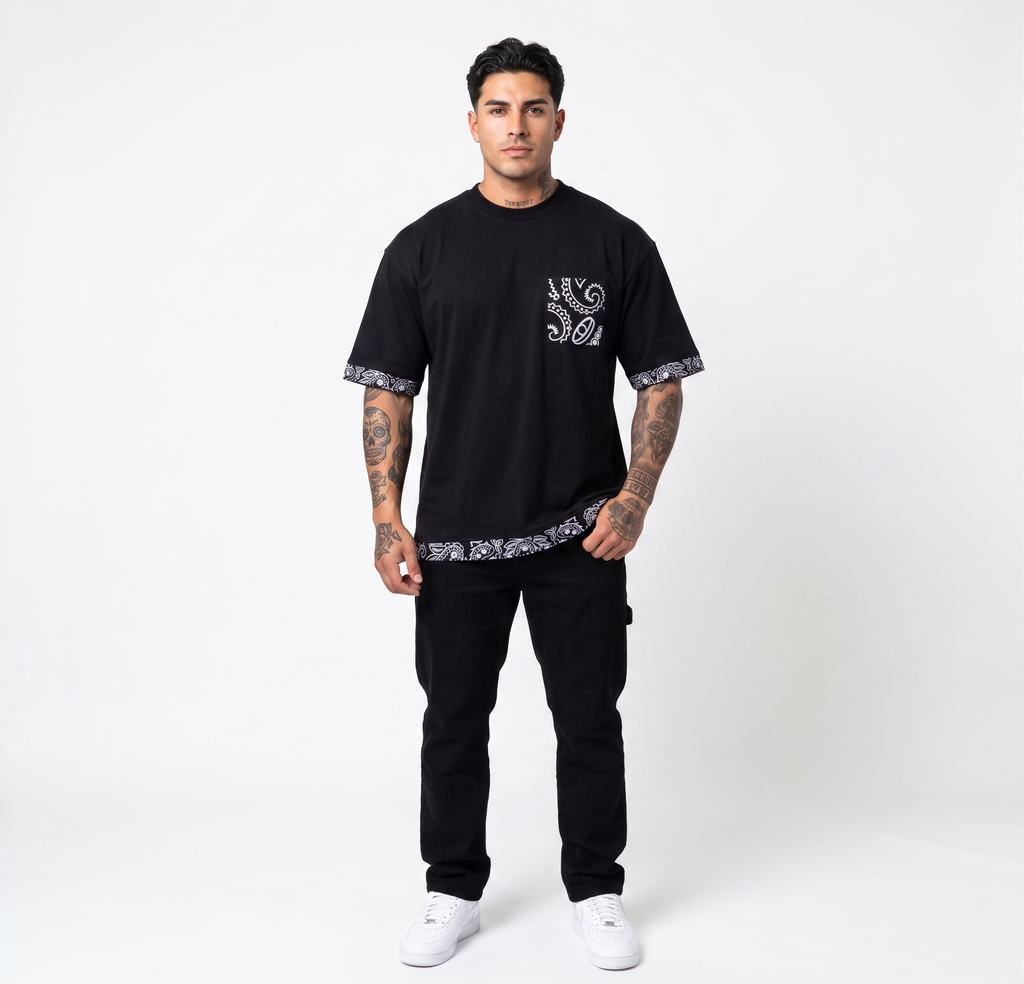 Playera Oversize Premium | Estilo Bandana con Bolsillo Frontal