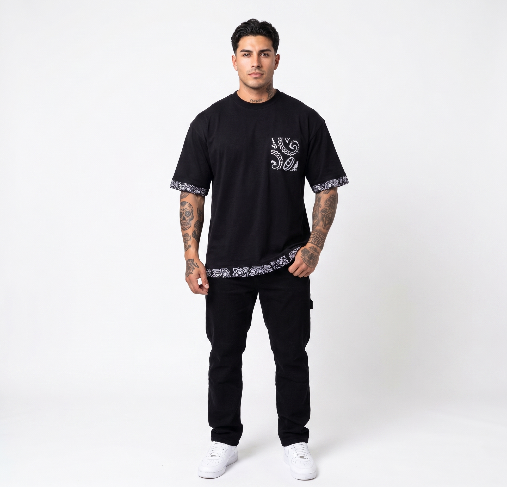Playera Oversize Premium | Estilo Bandana con Bolsillo Frontal